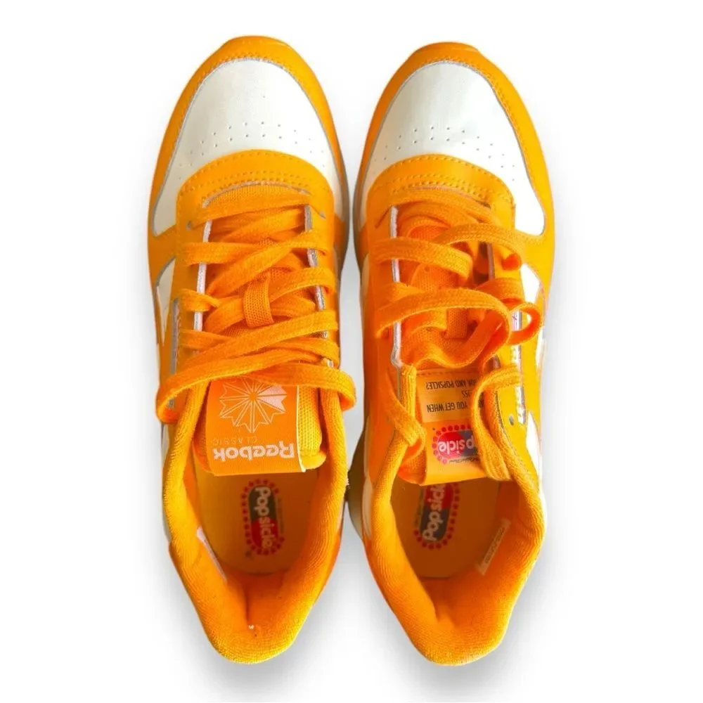 Reebok Popsicle Classic Leather SP Semi Fire Spark Running Shoes Orange Size 6.5